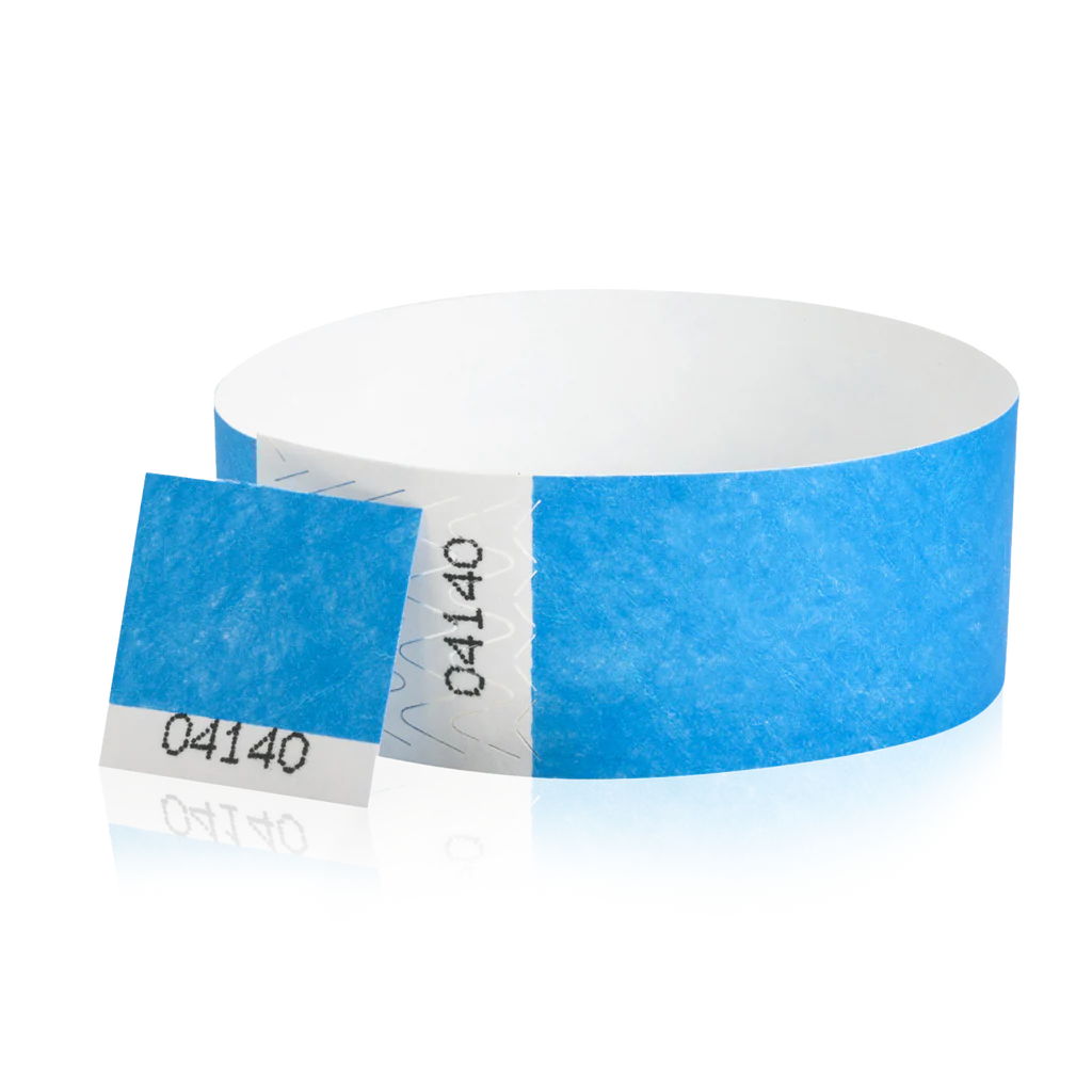 1-inch Tyvek detachable stub wristbands – tear-off ticket wristbands for events and admissions