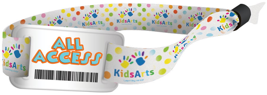 Custom RFID event wristband with secure chip for tap-to-scan entry, re-entry tracking, and cashless payments at venues