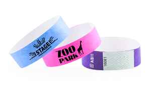 Custom 3/4 inch Tyvek wristbands – solid-color paper event wristbands for secure single-day entry