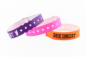 Custom vinyl L-shape wristbands – long-lasting waterproof ID bands for concerts, festivals, and venues