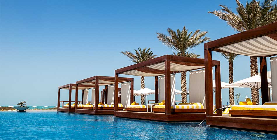 Luxury resort pool cabanas for hotel and resort wristbands used for guest ID and amenity access control