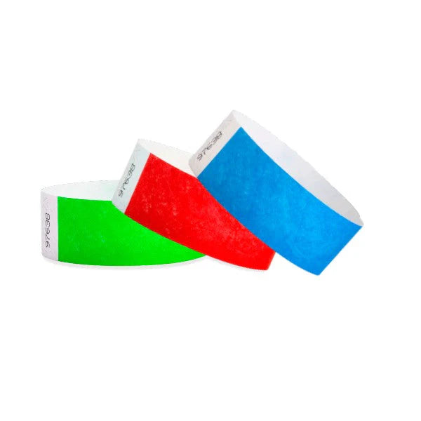 1-inch Tyvek wristbands solid colors – waterproof tear-resistant paper event wristbands