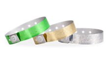 Holographic plastic wristbands with snap closure for tamper-resistant event entry, concerts, and nightclub access