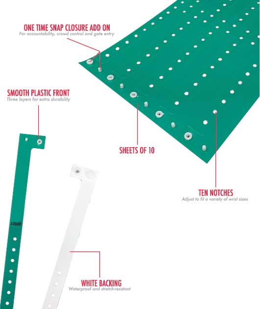 Plastic L-Shape Wristbands