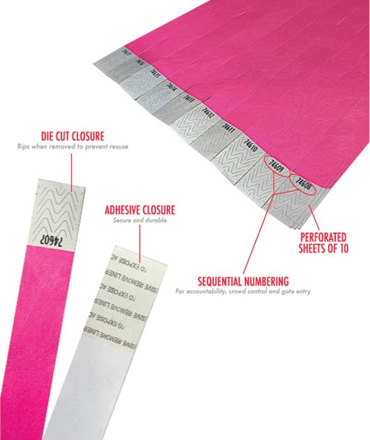 3/4" Tyvek® Wristbands – Solid Colors