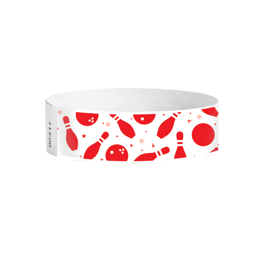 Bowling Fun Tyvek wristbands – fun bowling-ball patterned wristbands for events and celebrations