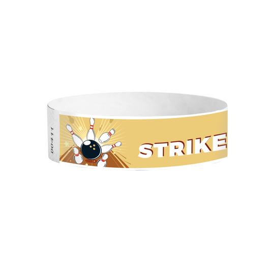 Bowling Retro pattern Tyvek wristbands – vintage bowling-themed event wristbands for parties and venues
