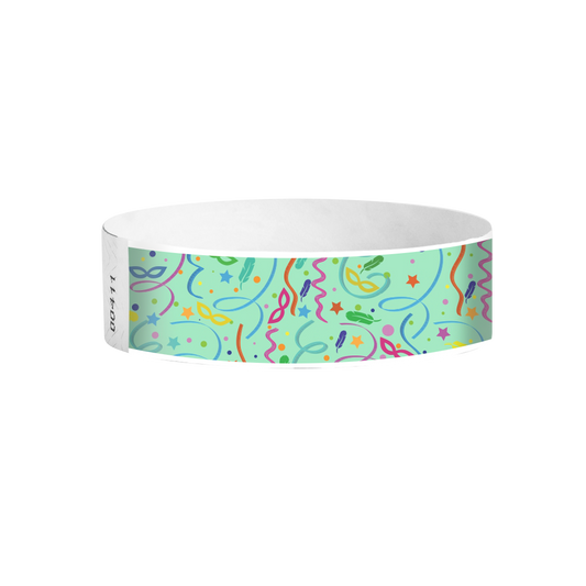 Carnival pattern Days Tyvek wristbands – colourful carnival wristbands for fairs and events
