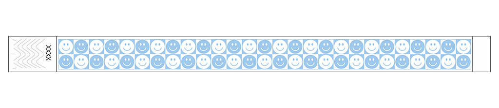 Checkered Happy Face - 3/4" Tyvek® Wristbands