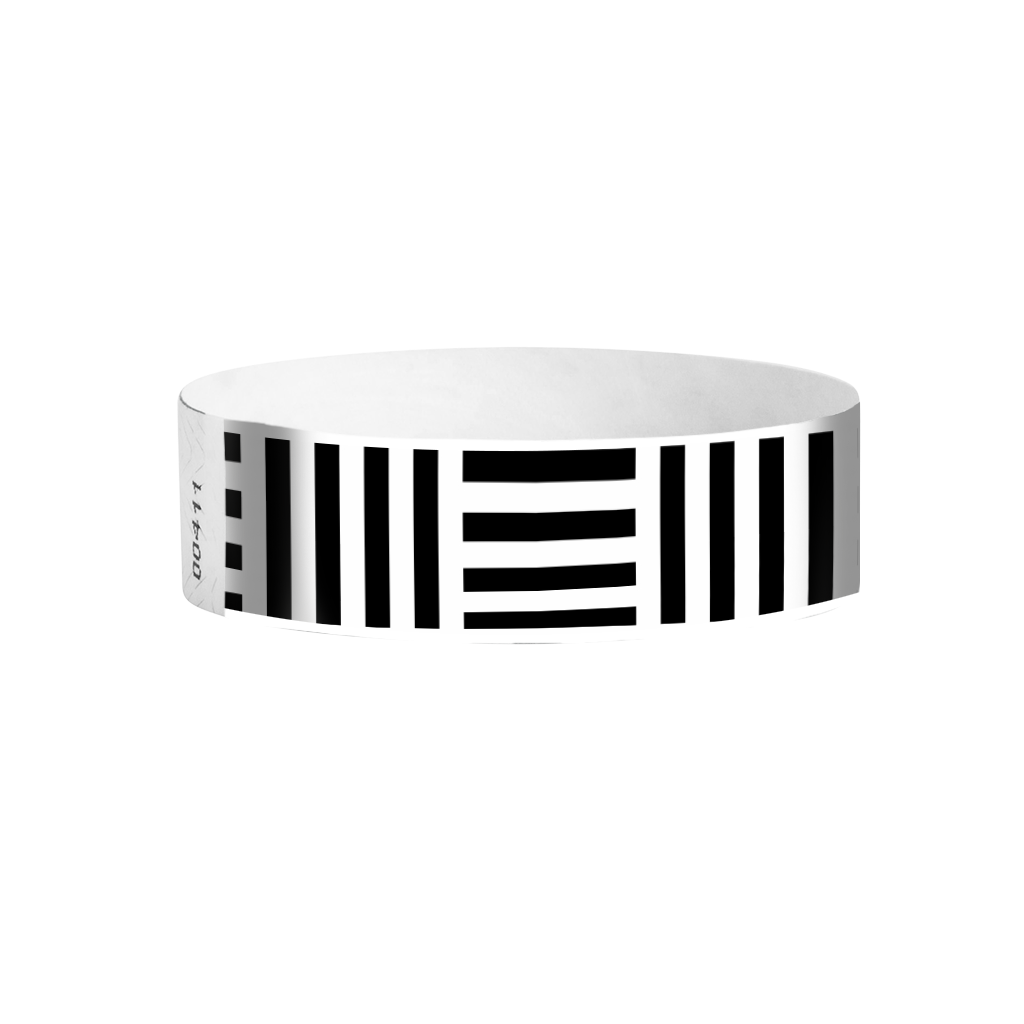 Cipher Stripes Tyvek wristbands – barcode-style striped Tyvek event wristbands
