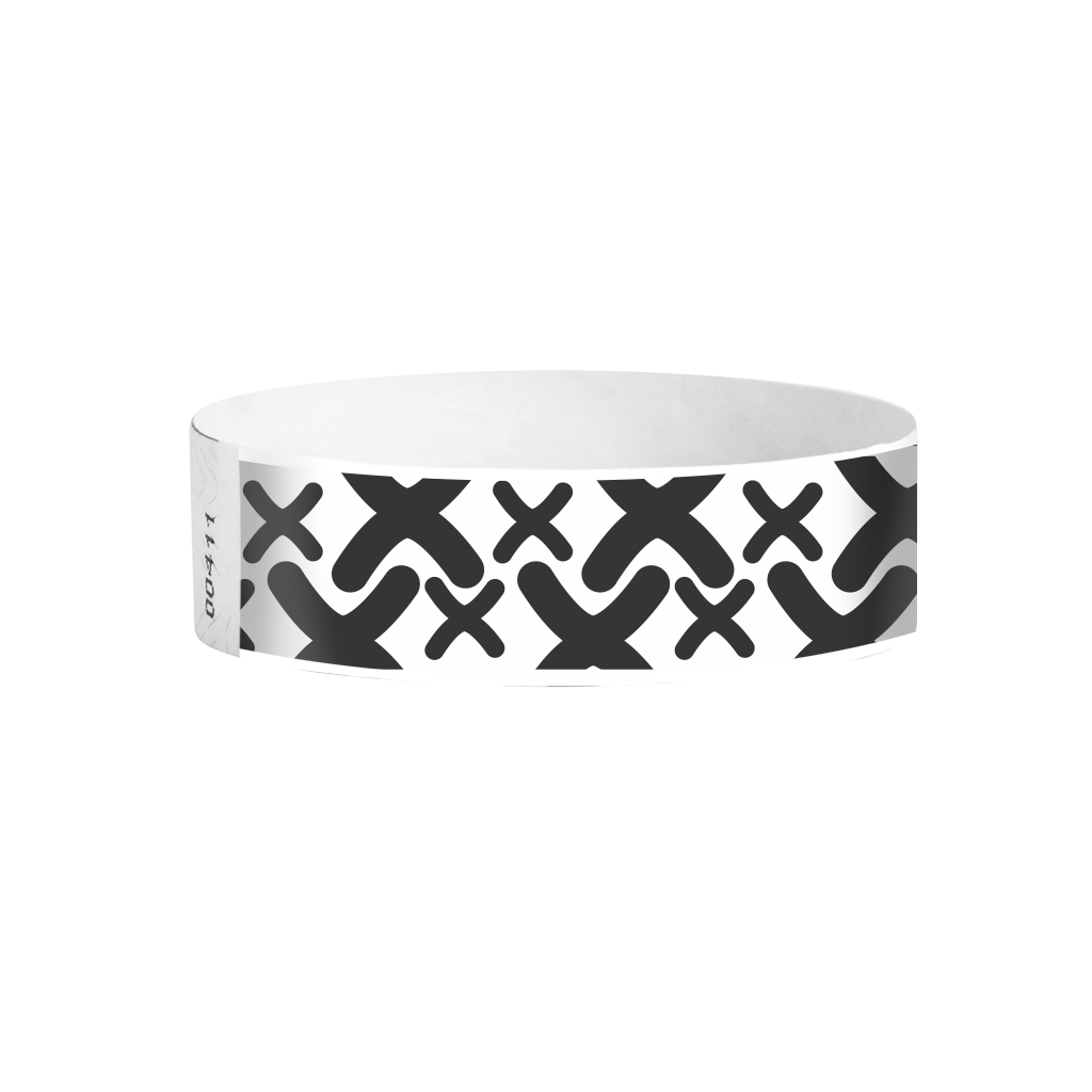 Double X pattern Tyvek wristbands – event wristbands for crowd control