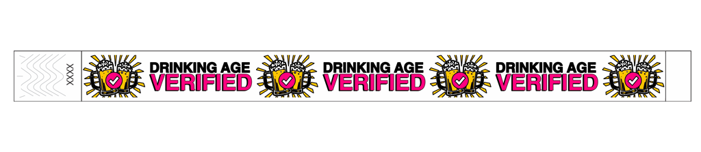 Drinking Age Verified – Beer Glass Pink - 3/4" Tyvek® Wristbands