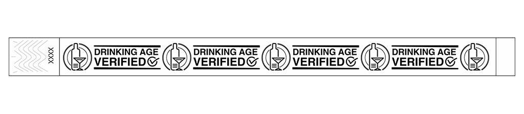 Drinking Age Verified – Cocktail Glass - 3/4" Tyvek® Wristbands