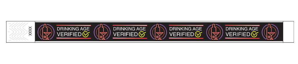 Drinking Age Verified – Cocktail Glass Full Color - 3/4" Tyvek® Wristbands