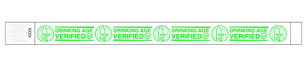 Drinking Age Verified – Cocktail Glass - 3/4" Tyvek® Wristbands