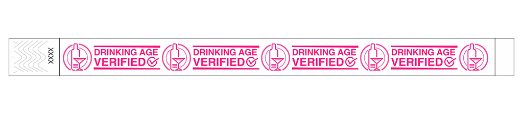 Drinking Age Verified – Cocktail Glass - 3/4" Tyvek® Wristbands