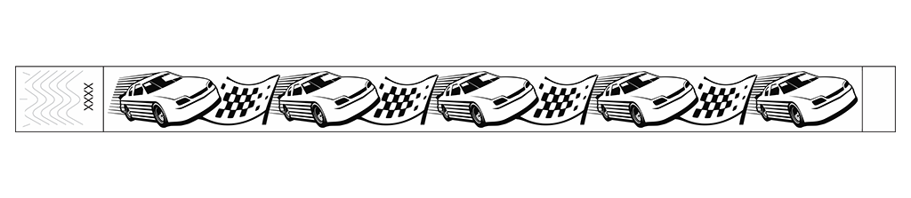 Fast Lane Racecar - 3/4" Tyvek® Wristbands