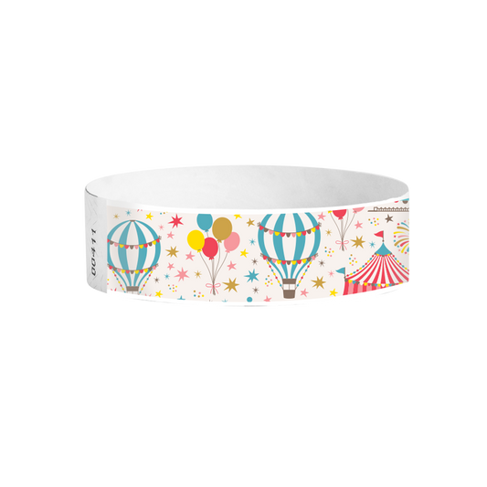 Festivals Big Top full-color pattern Tyvek wristbands – colourful circus wristbands
