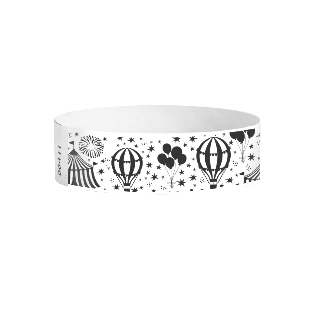 Festivals Big Top Tyvek wristbands – circus tent pattern wristbands for events