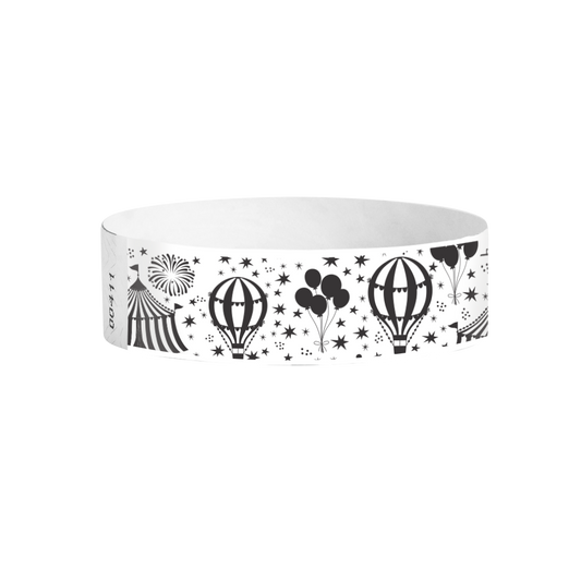 Festivals Big Top Tyvek wristbands – circus tent pattern wristbands for events