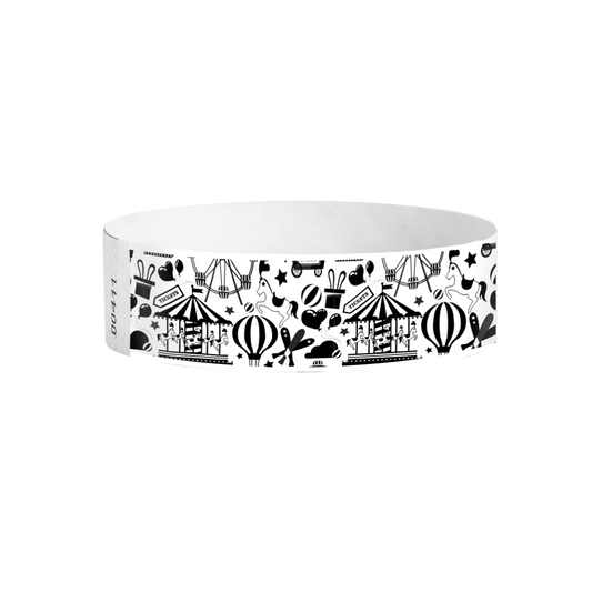 Festivals Funfair pattern Tyvek wristbands – carnival-themed wristbands for fairs and events