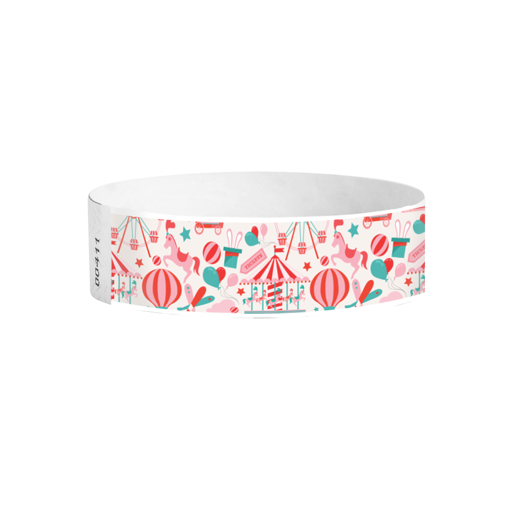 Festivals Funfair full-color pattern Tyvek wristbands – bright carnival funfair wristbands