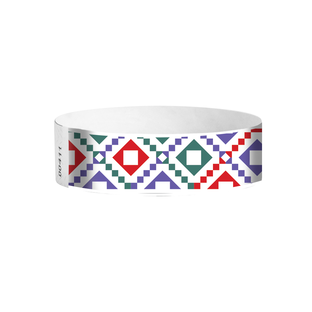 Fiesta full-color pattern Tyvek wristbands – vibrant festival wristbands for celebrations