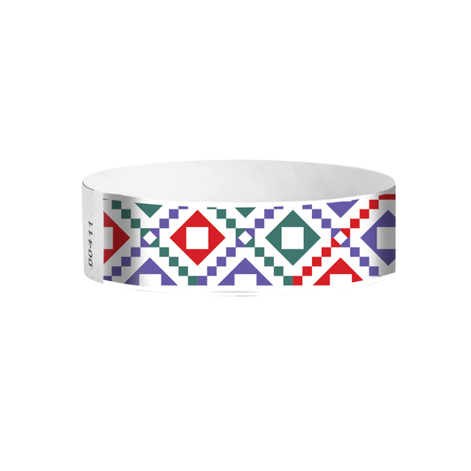 Fiesta full-color pattern Tyvek wristbands – vibrant festival wristbands for celebrations