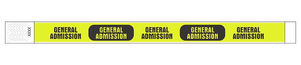 General Admission Modern - 3/4" Tyvek® Wristbands