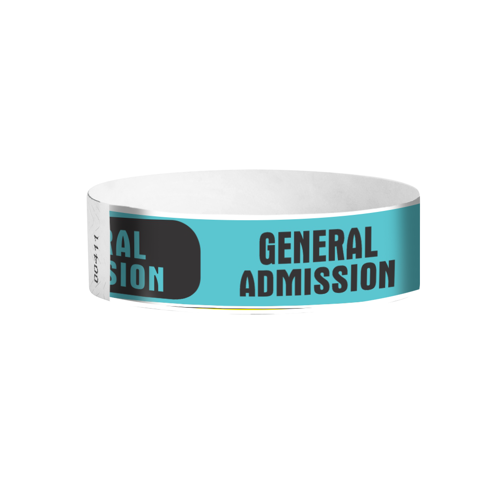 General Admission modern pattern Tyvek wristbands – bold GA entry bands for events and venues