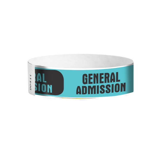 General Admission modern pattern Tyvek wristbands – bold GA entry bands for events and venues