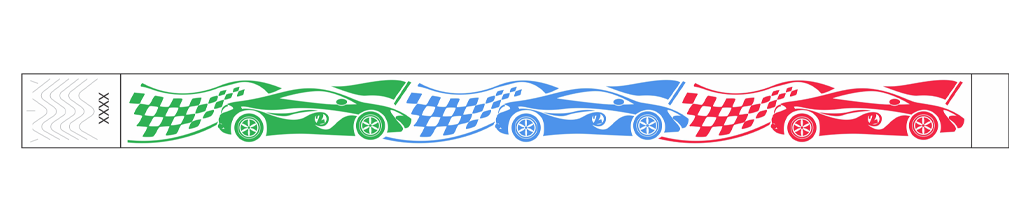 Grand Prix Racecar (Full Color) - 3/4" Tyvek® Wristbands