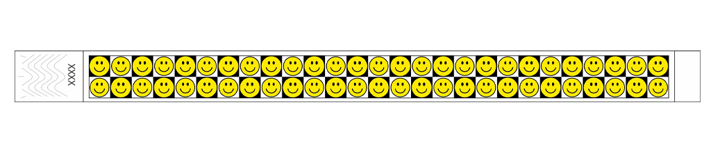 Checkered Happy Face (Full Color) - 3/4" Tyvek® Wristbands