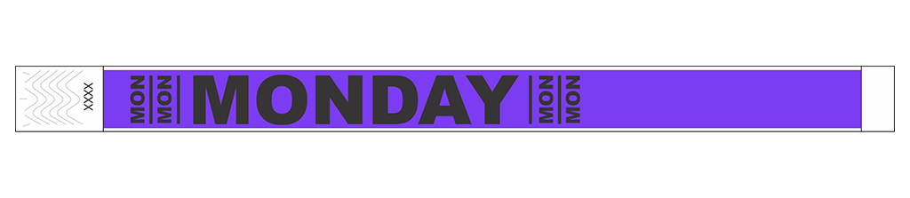 Monday - 3/4" Tyvek® Wristbands