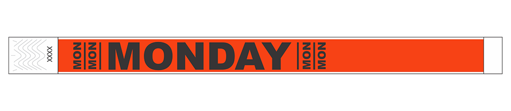 Monday - 3/4" Tyvek® Wristbands