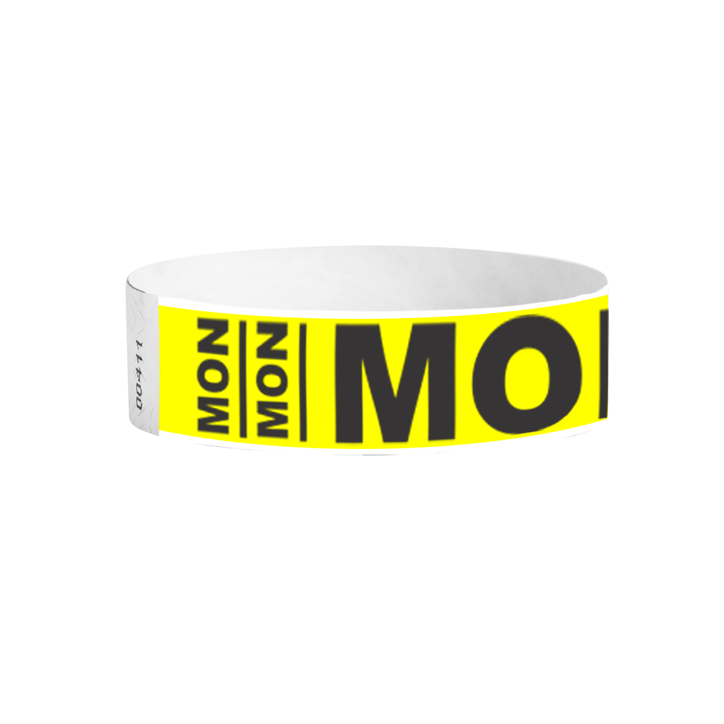 Monday pattern Tyvek wristbands – day-of-the-week event wristbands