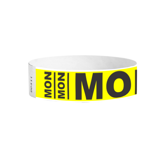 Monday pattern Tyvek wristbands – day-of-the-week event wristbands