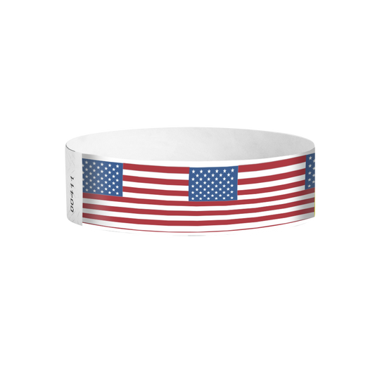 Old Glory USA Flag Tyvek® Wristbands (3/4") – Full Color