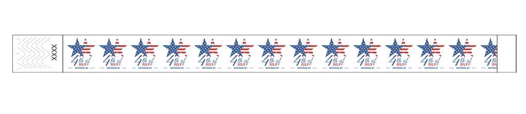 Patriot Star “4th of July” Tyvek® Wristbands (3/4") – Full Color