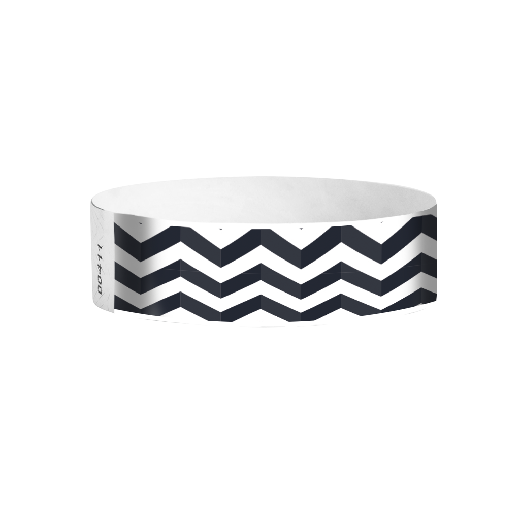 Pulse pattern Tyvek wristbands – zigzag heartbeat-style event wristbands for festivals and clubs