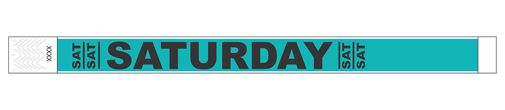 Saturday - 3/4" Tyvek® Wristbands