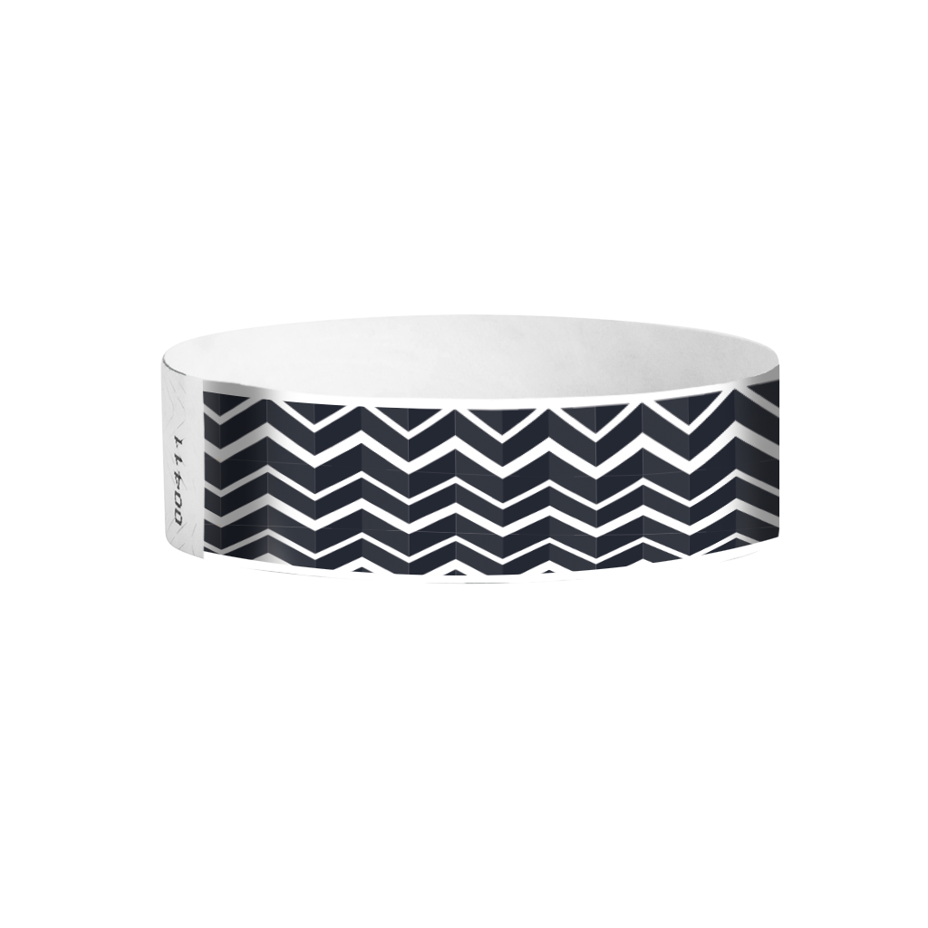 Shockwave pattern Tyvek wristbands – event bands for concerts and venues