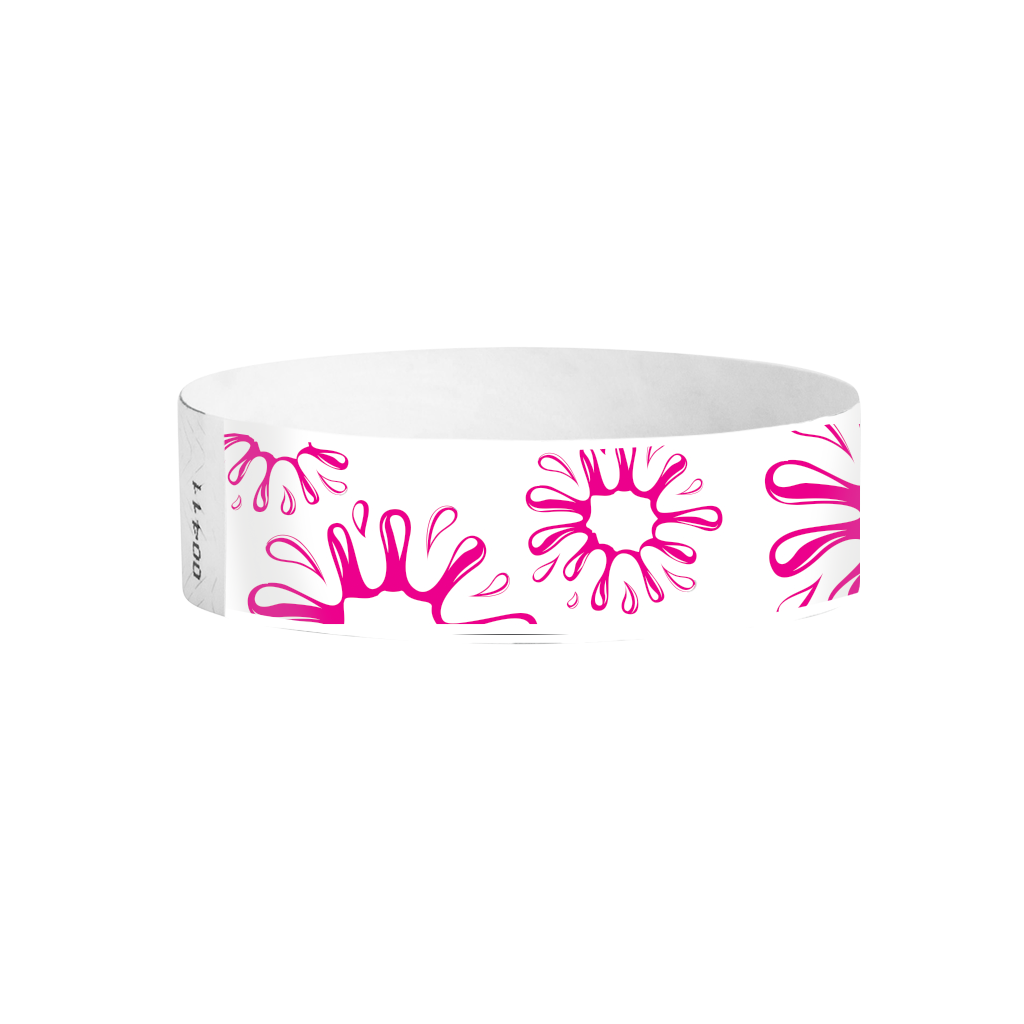 Splash Pop pattern Tyvek wristbands – splash-design event wristbands for fun runs, fairs, and youth events