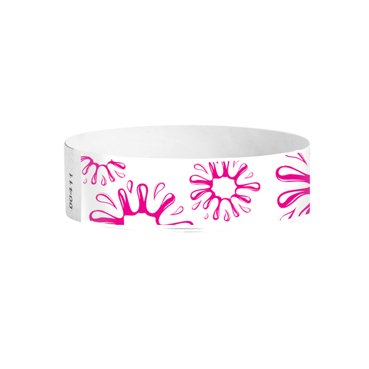 Splash Pop pattern Tyvek wristbands – splash-design event wristbands for fun runs, fairs, and youth events