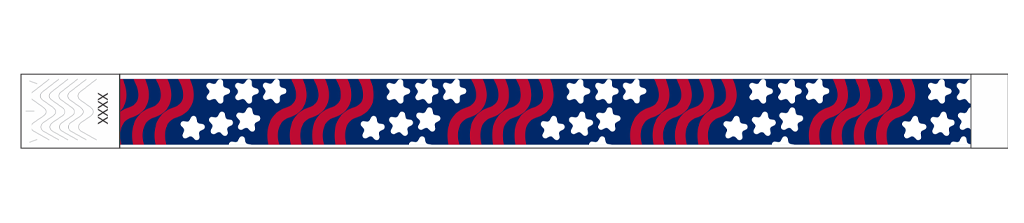 USA Stars & Stripes Tyvek® Wristbands (3/4") – Full Color (Navy Background)