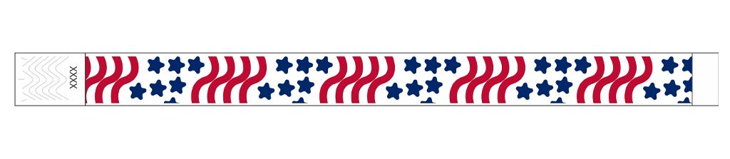 USA Stars & Stripes Tyvek® Wristbands (3/4") – Full Color (White Background)