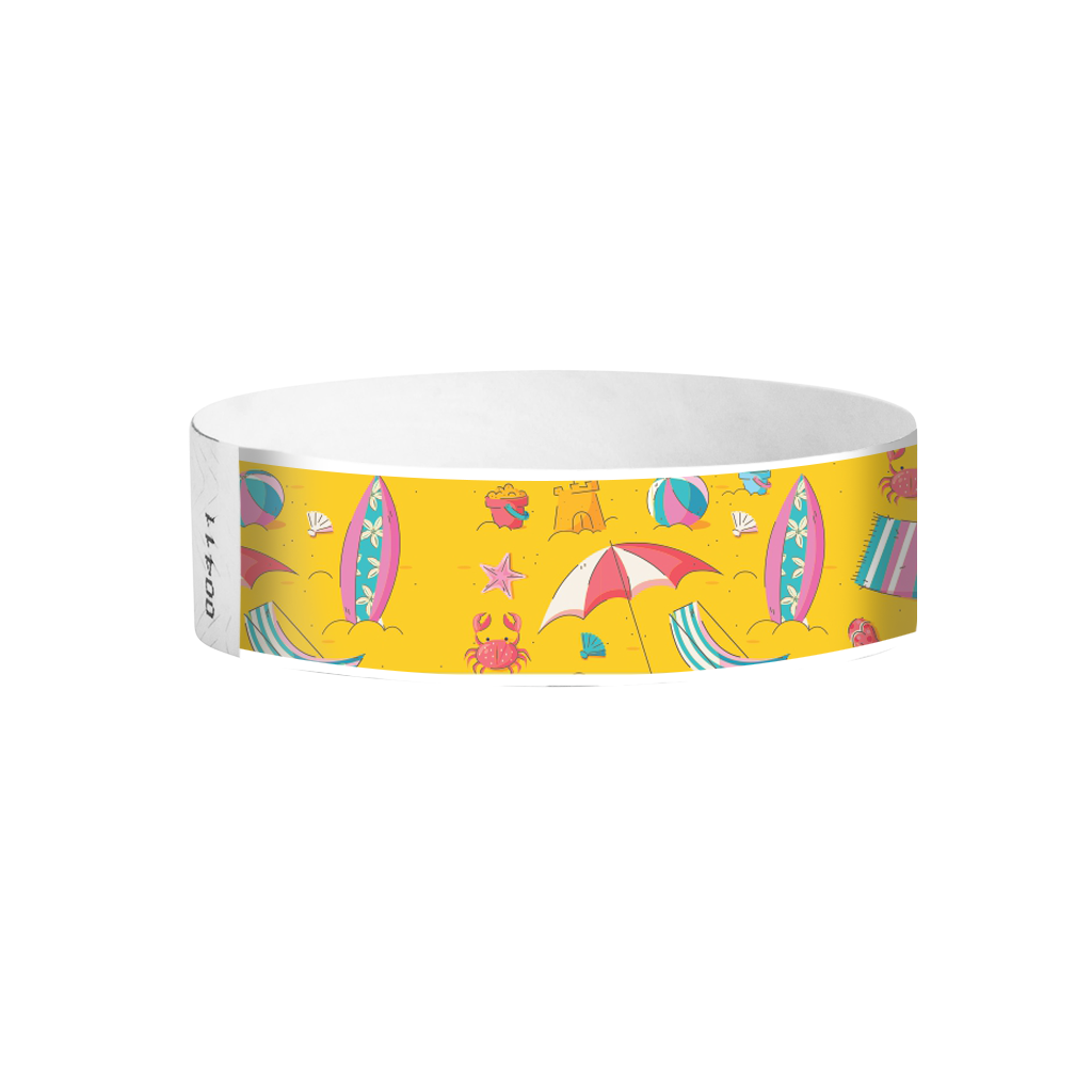 Summer Vibes Tyvek wristbands – full-color summer theme wristbands for pool parties and festivals