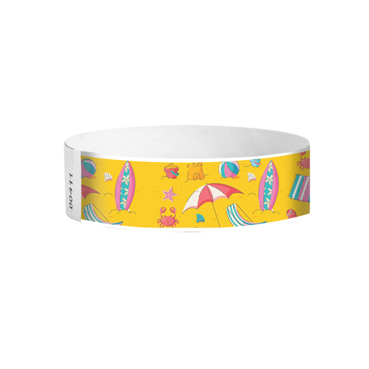 Summer Vibes Tyvek wristbands – full-color summer theme wristbands for pool parties and festivals