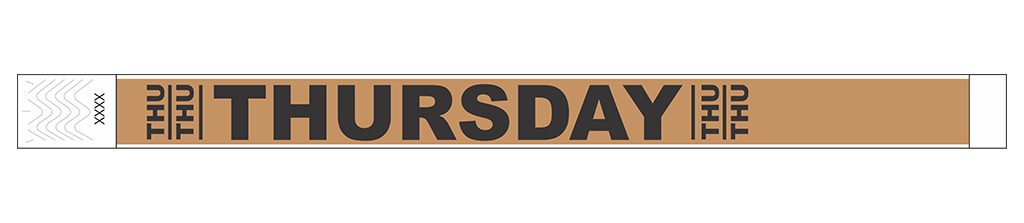 Thursday - 3/4" Tyvek® Wristbands