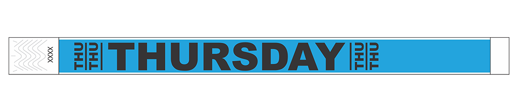 Thursday - 3/4" Tyvek® Wristbands
